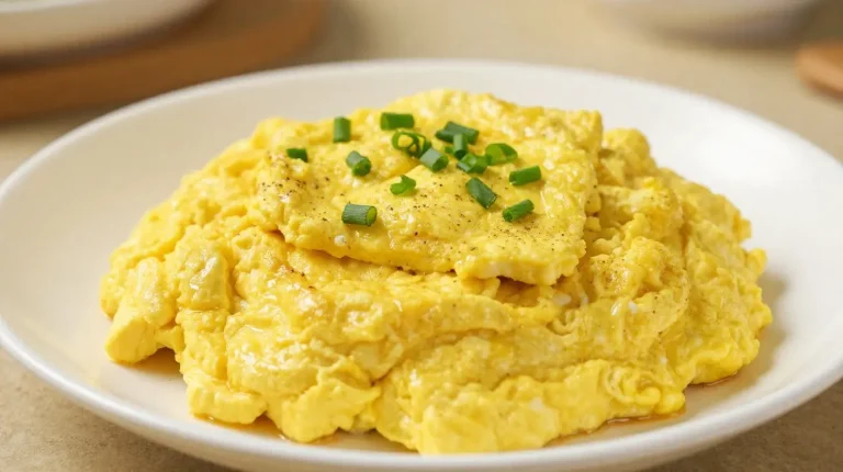 Leckeres Tofu-Rührei aus der Heißluftfritteuse, perfekt gewürzt und ganz einfach zubereitet.