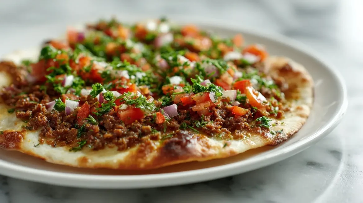 Türkische Lahmacun, frisch zubereitet im Airfryer.