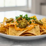 Überbackene Nachos im Airfryer sehen köstlich aus.