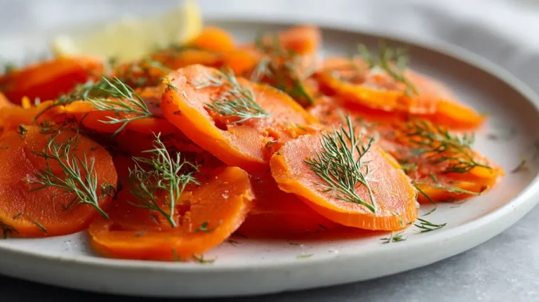 Veganer Lachs aus Karotten im Airfryer sieht köstlich aus.