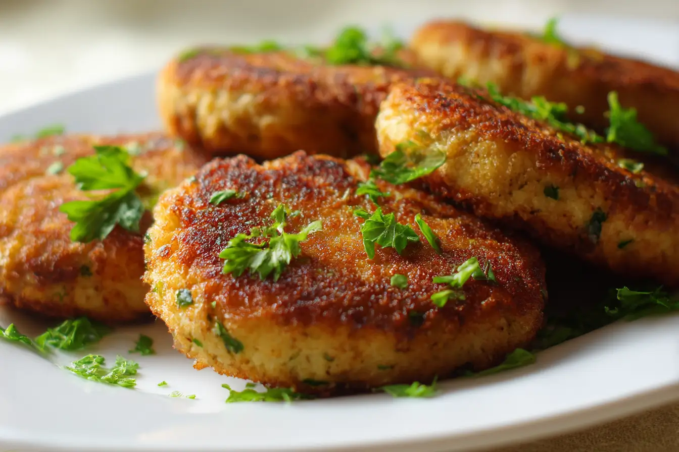 Vegetarische Frikadellen perfekt zubereitet in der Heißluftfritteuse.