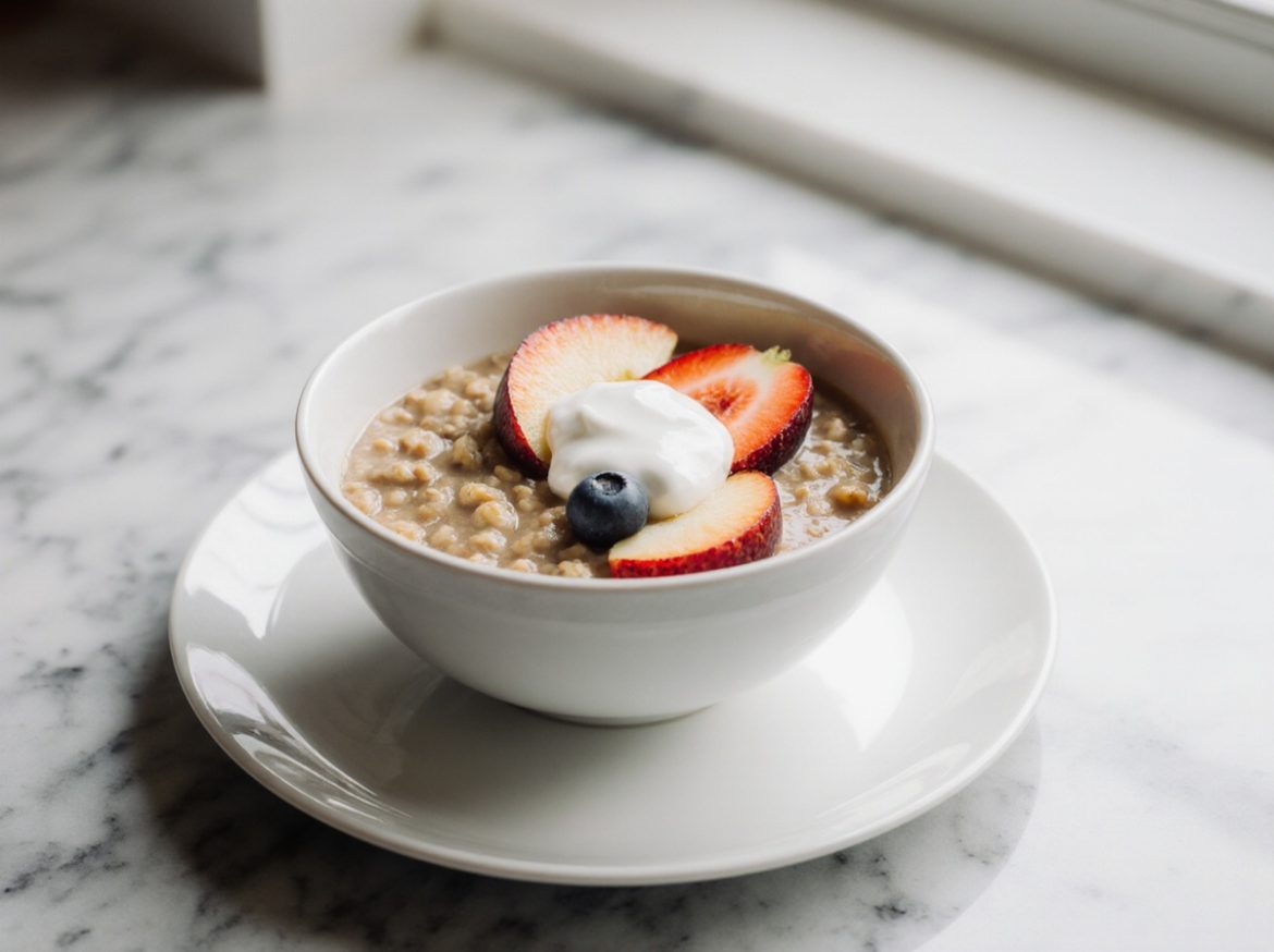 Winterlicher Haferbrei im Airfryer, ein warmes Frühstück für kalte Tage.