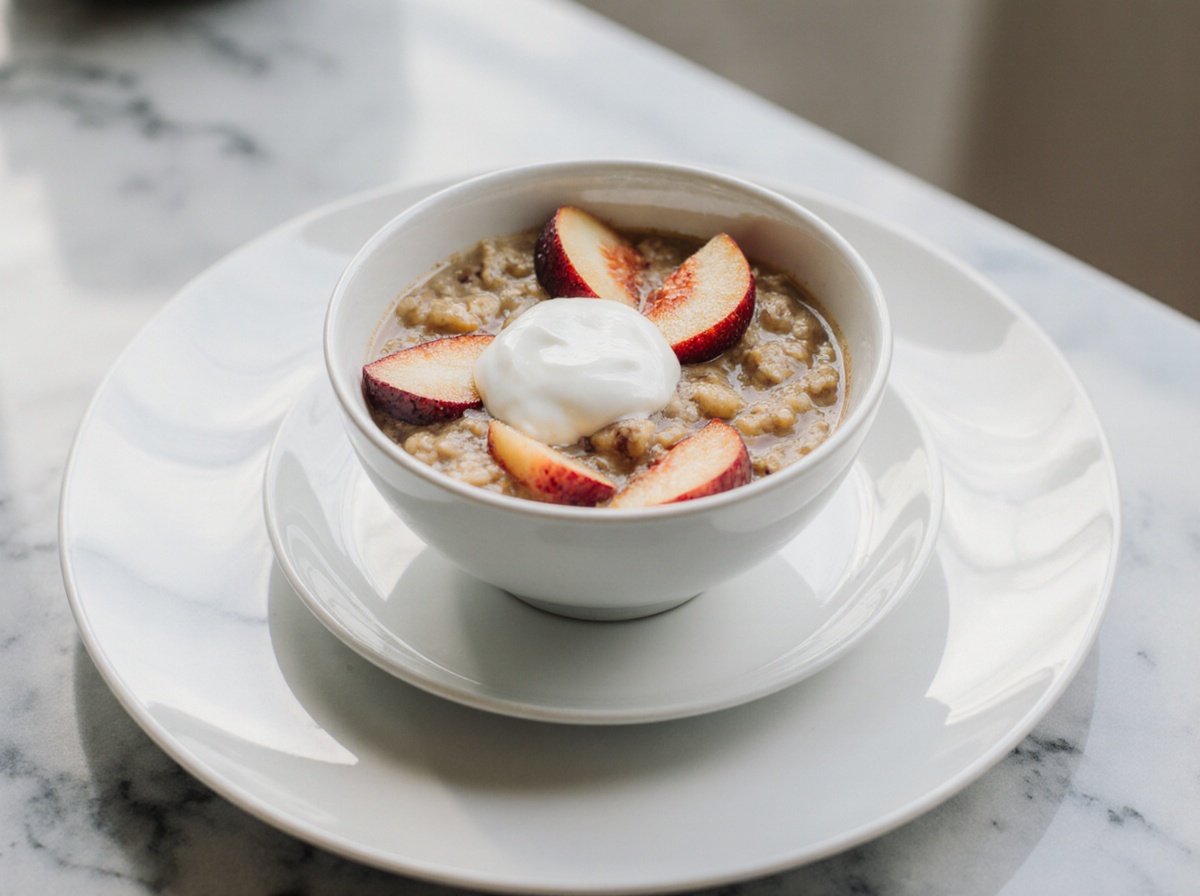 Winterlicher Haferbrei, perfekt zubereitet in der Heißluftfritteuse.
