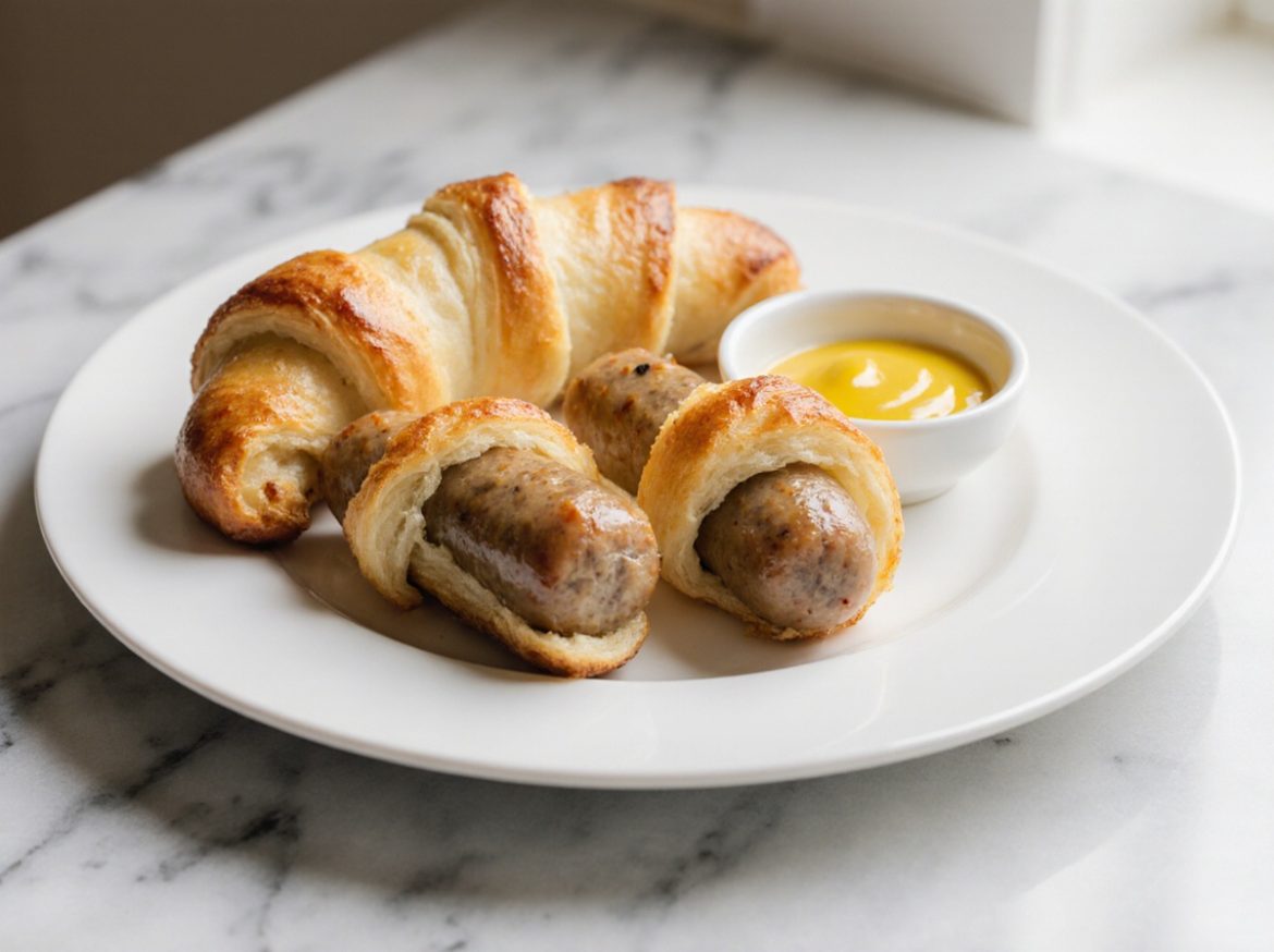 Würstchen im Schlafrock, köstlich zubereitet im Airfryer.