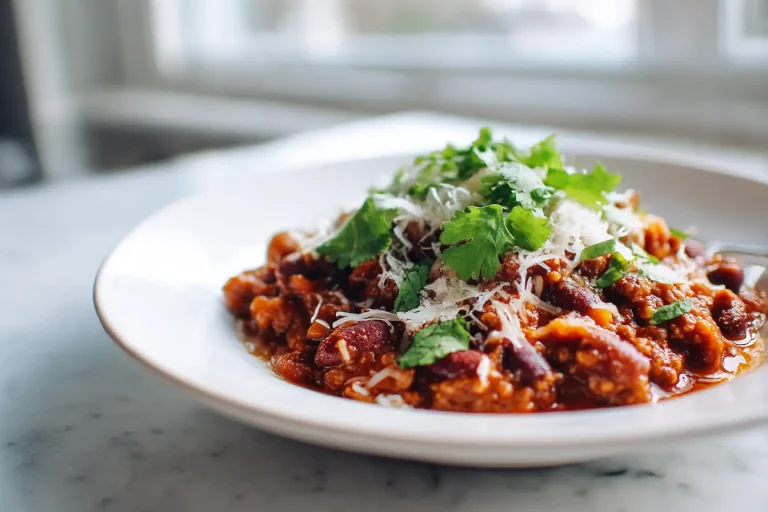 Würziges Chili con Carne, zubereitet im Airfryer.