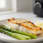 Saftiges Zanderfilet im Airfryer für perfekte knusprige Haut und zarten Geschmack.