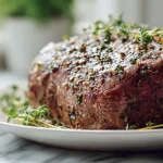 Zarter Rinderbraten im Airfryer zubereitet und serviert.
